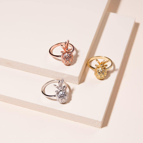 Pina colada | Or Vermeil | Bague ananas diamant CZ